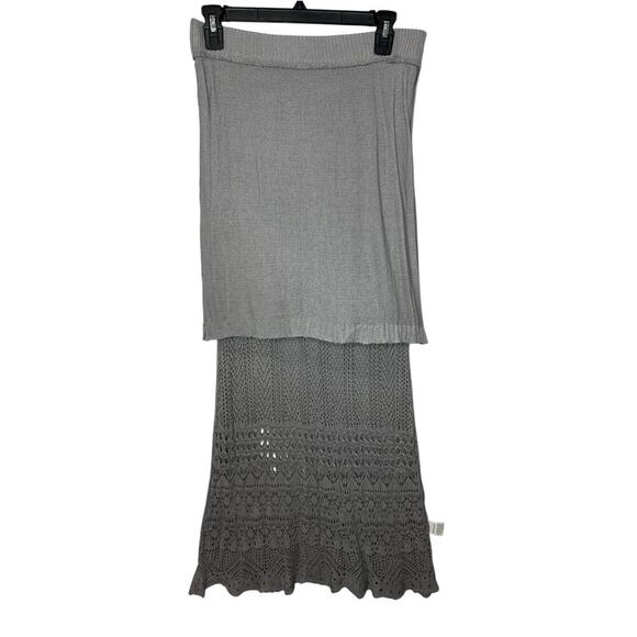 Grey Crochet Maxi Skirt - Picture 4 of 4